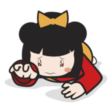 Kimi, kawaii kokeshi japanese doll sticker #554419