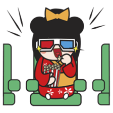 Kimi, kawaii kokeshi japanese doll sticker #554420