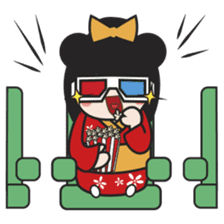 Kimi, kawaii kokeshi japanese doll sticker #554420