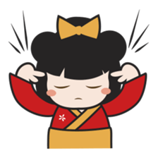 Kimi, kawaii kokeshi japanese doll sticker #554422