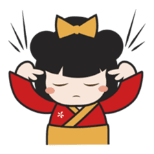 Kimi, kawaii kokeshi japanese doll sticker #554422