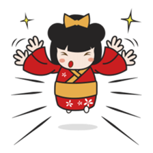 Kimi, kawaii kokeshi japanese doll sticker #554423