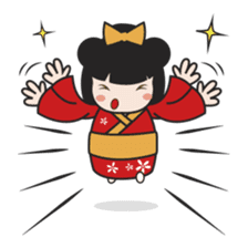 Kimi, kawaii kokeshi japanese doll sticker #554423