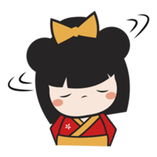 Kimi, kawaii kokeshi japanese doll sticker #554424