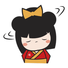 Kimi, kawaii kokeshi japanese doll sticker #554424
