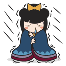 Kimi, kawaii kokeshi japanese doll sticker #554425