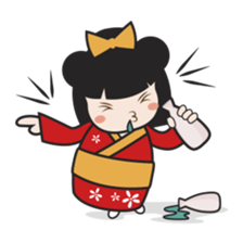 Kimi, kawaii kokeshi japanese doll sticker #554431