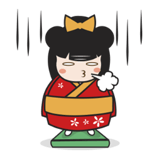 Kimi, kawaii kokeshi japanese doll sticker #554432