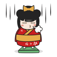 Kimi, kawaii kokeshi japanese doll sticker #554432
