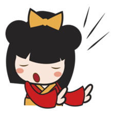 Kimi, kawaii kokeshi japanese doll sticker #554433