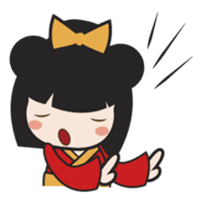 Kimi, kawaii kokeshi japanese doll sticker #554433