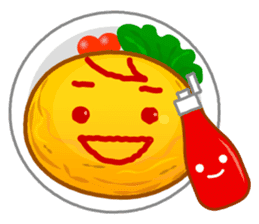 Omelet with ketchup sticker #557634