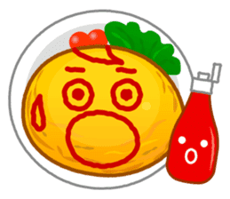 Omelet with ketchup sticker #557638