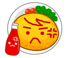 Omelet with ketchup sticker #557643