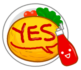 Omelet with ketchup sticker #557645