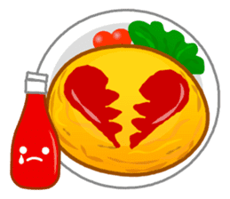Omelet with ketchup sticker #557646