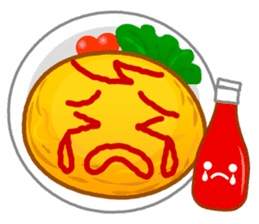 Omelet with ketchup sticker #557647