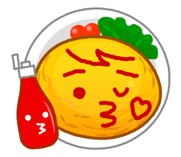 Omelet with ketchup sticker #557652