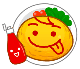 Omelet with ketchup sticker #557654