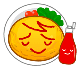 Omelet with ketchup sticker #557655