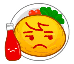 Omelet with ketchup sticker #557656