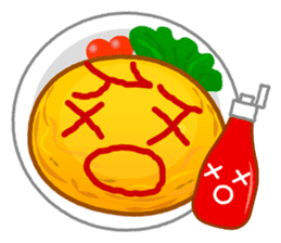 Omelet with ketchup sticker #557657
