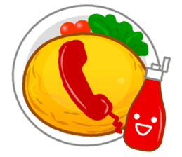 Omelet with ketchup sticker #557665