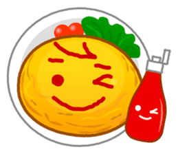 Omelet with ketchup sticker #557669
