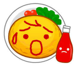 Omelet with ketchup sticker #557670