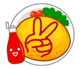 Omelet with ketchup sticker #557672