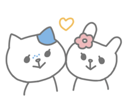 Freckled cat and lonely rabbit sticker #560511