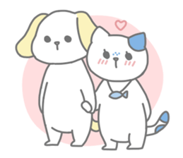 Freckled cat and lonely rabbit sticker #560513