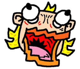 okinawa language funny face manga 02 sticker #563522