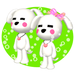 3D WHITE DOG "PEACE-K & HAPPY" (2)