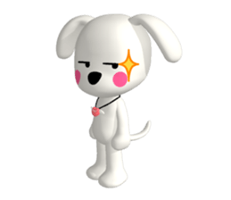 3D WHITE DOG "PEACE-K & HAPPY" (2) sticker #563995