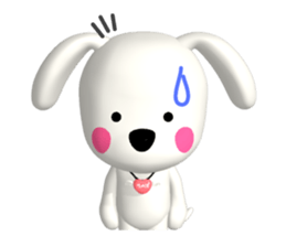 3D WHITE DOG "PEACE-K & HAPPY" (2) sticker #563996