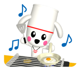 3D WHITE DOG "PEACE-K & HAPPY" (2) sticker #564000