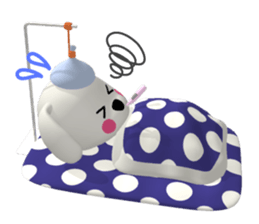 3D WHITE DOG "PEACE-K & HAPPY" (2) sticker #564008