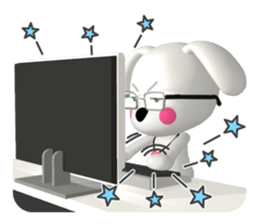 3D WHITE DOG "PEACE-K & HAPPY" (2) sticker #564009