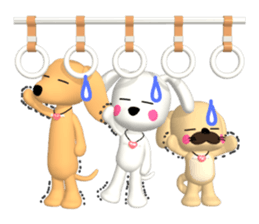 3D WHITE DOG "PEACE-K & HAPPY" (2) sticker #564012