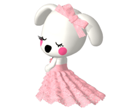 3D WHITE DOG "PEACE-K & HAPPY" (2) sticker #564021