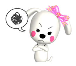 3D WHITE DOG "PEACE-K & HAPPY" (2) sticker #564023