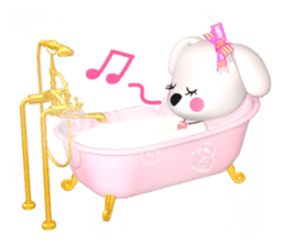 3D WHITE DOG "PEACE-K & HAPPY" (2) sticker #564024