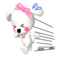 3D WHITE DOG "PEACE-K & HAPPY" (2) sticker #564027