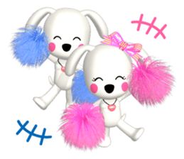 3D WHITE DOG "PEACE-K & HAPPY" (2) sticker #564031