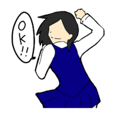 High school girl sticker #566677