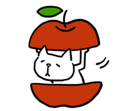 cat and apple1English sticker #568996