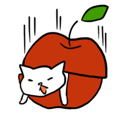cat and apple1English sticker #568998