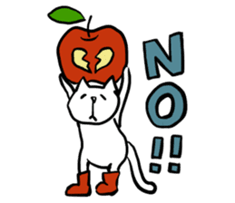cat and apple1English sticker #569000