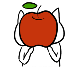 cat and apple1English sticker #569003